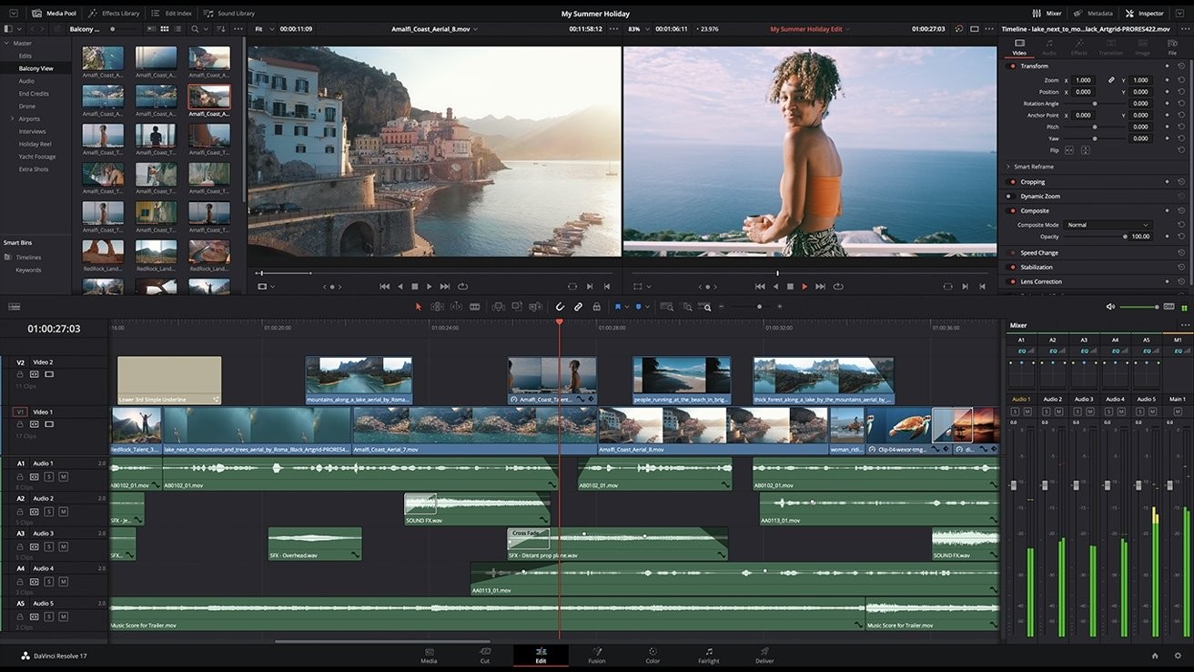 phần mềm edit video DaVinci Resolve